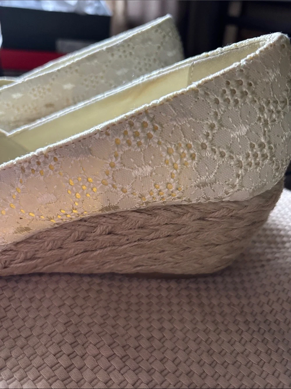 Rampage Cream Lace Espadrille Wedges